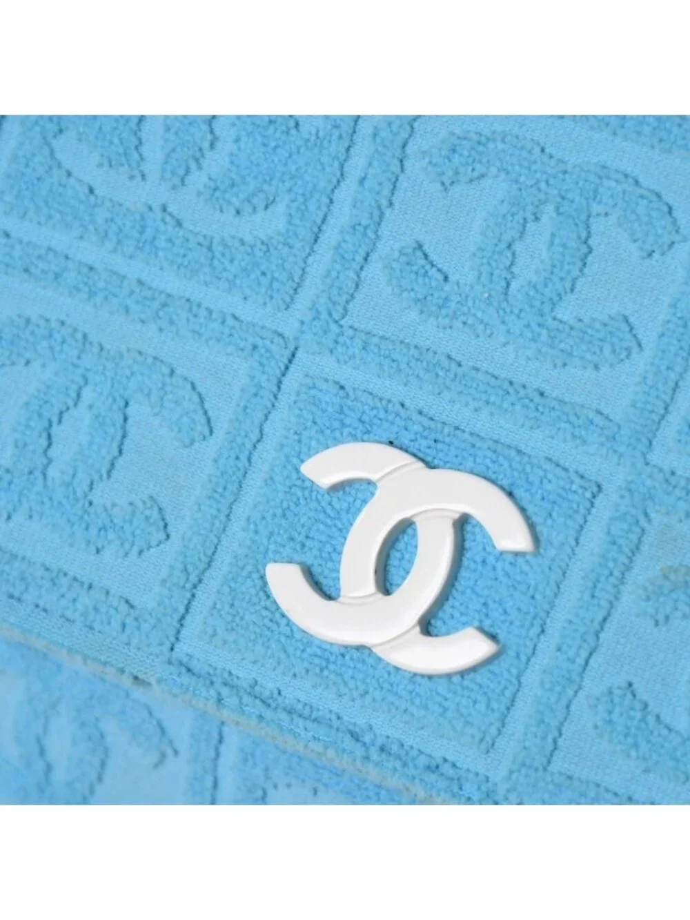 Chanel Sports Line Plastic Chain Shoulder Bag CC Logo Pile Blue White Choco